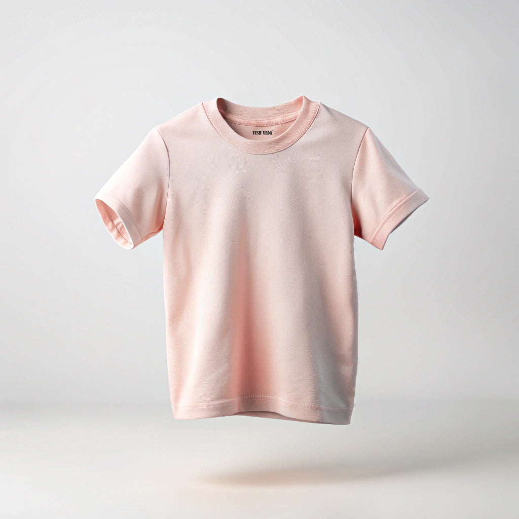 Light Pink Kids Plain T-Shirt