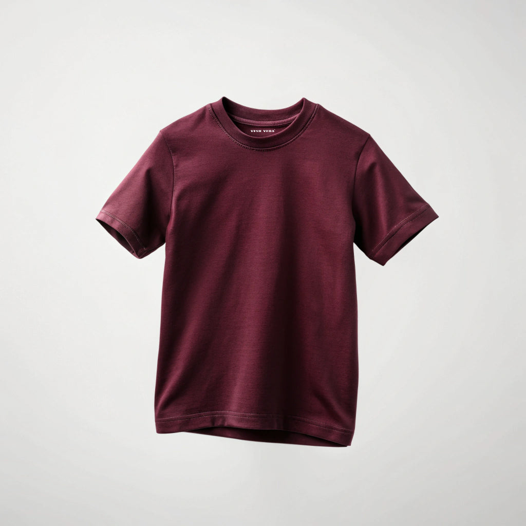 Maroon Kids Plain T-Shirt