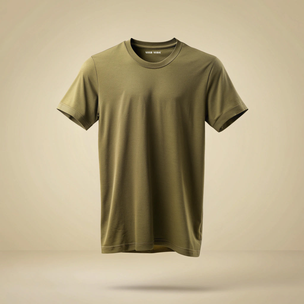 Olive Green Plain T-Shirt