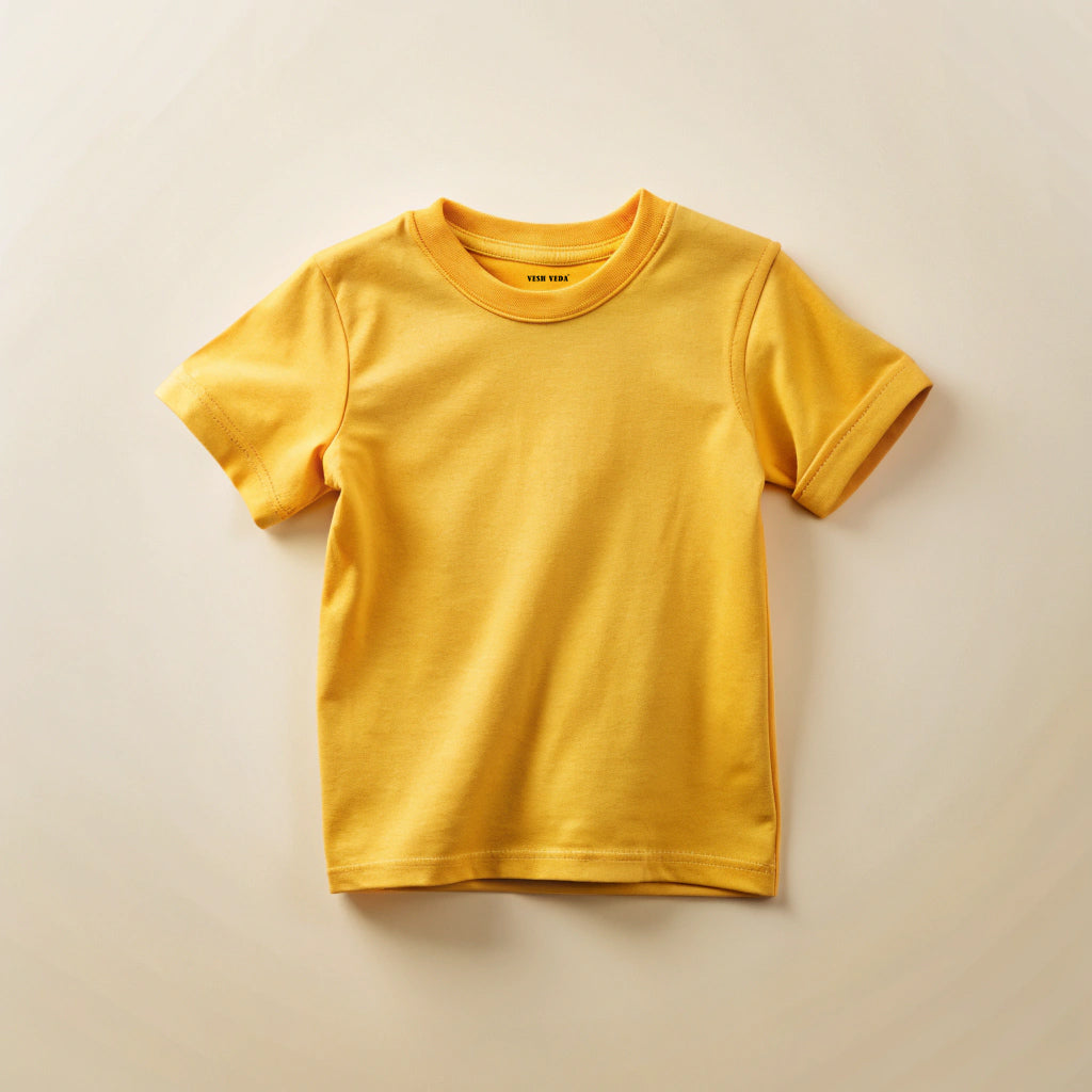 Golden Yellow Kids Plain T-Shirt