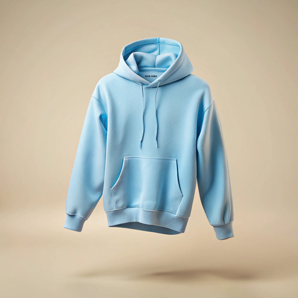 Baby Blue Plain Hoodie