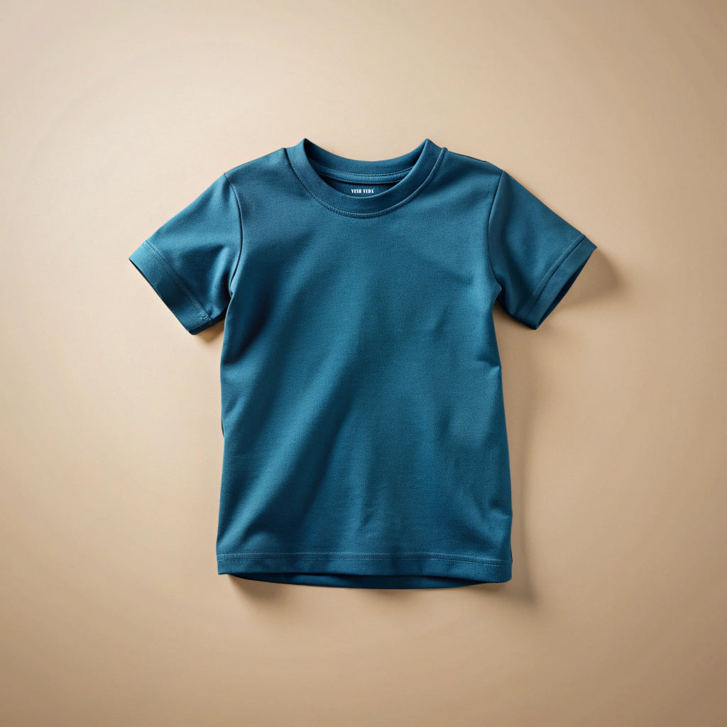 Petrol Blue Kids Plain T-Shirt