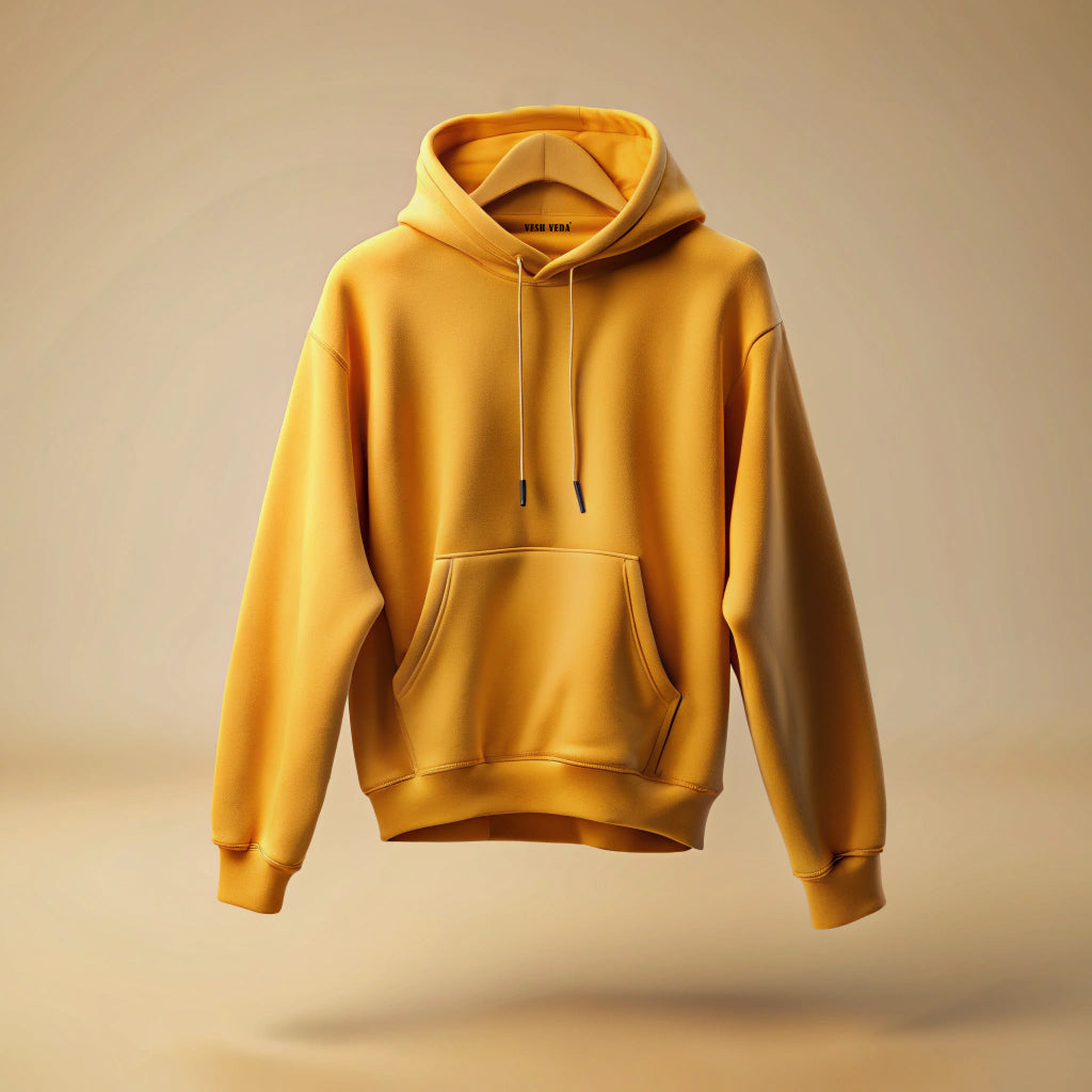 Mustard Yellow Plain Hoodie