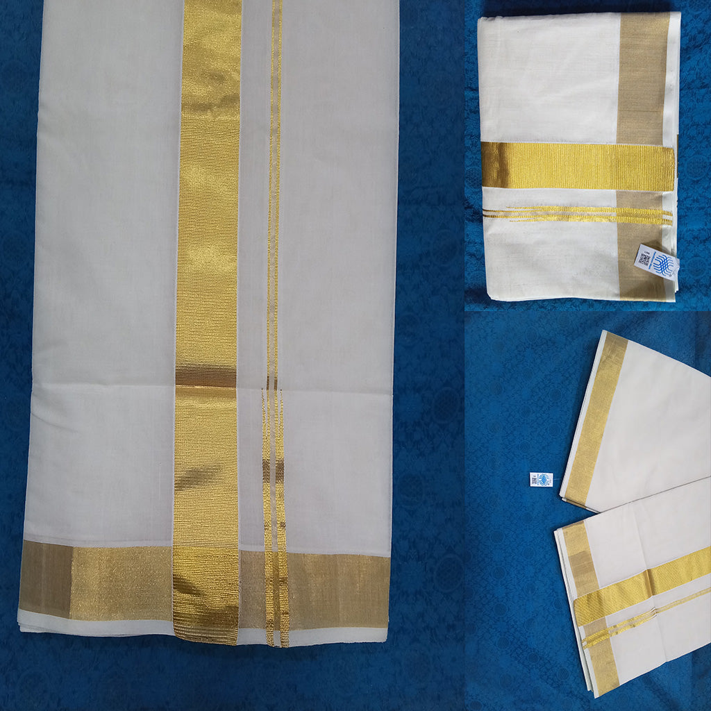 Kuthampully Original Handloom Kasavu Cotton Saree