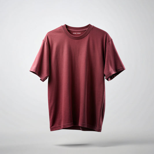 Maroon Plain Oversized T-Shirt