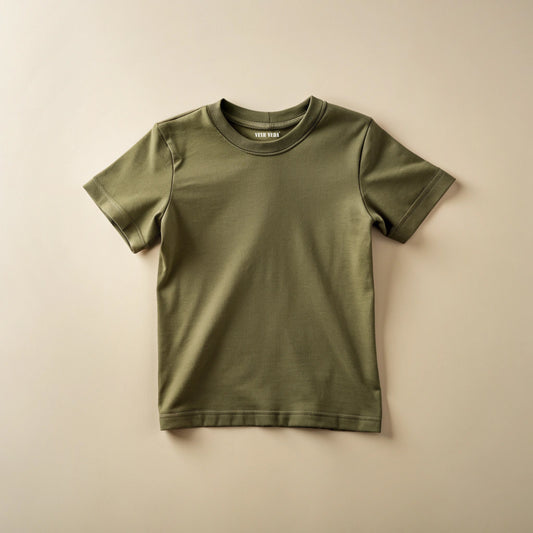 Olive Green Kids Plain T-Shirt