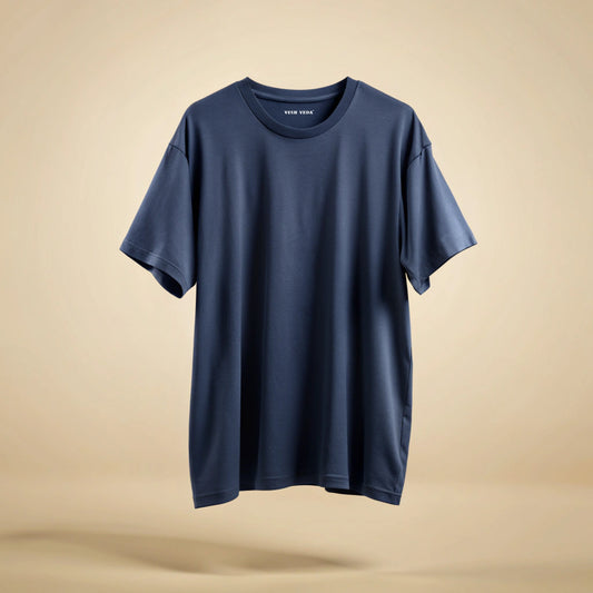 Navy Blue Plain Oversized T-Shirt