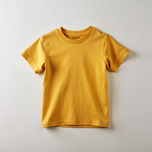 Mustard Yellow Kids Plain T-Shirt