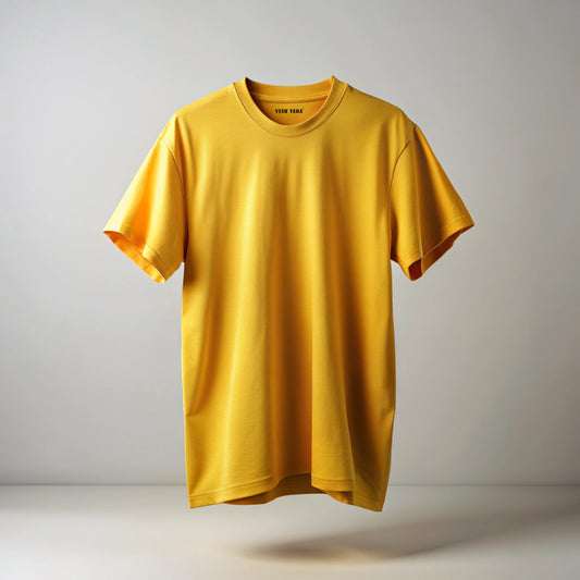 Golden Yellow Plain Oversized T-Shirt