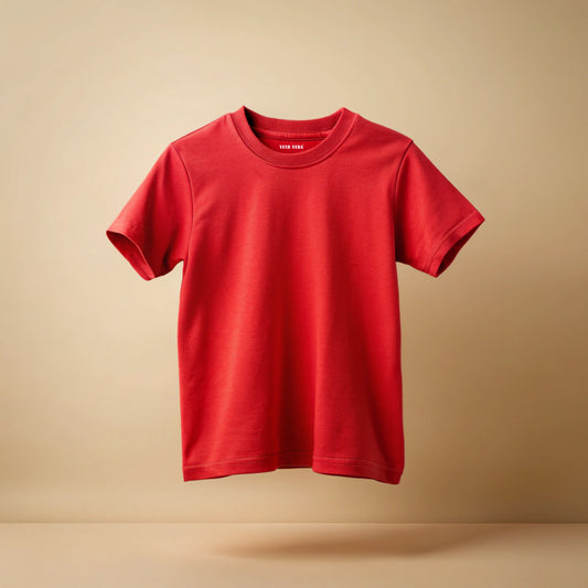 Red Kids Plain T-Shirt