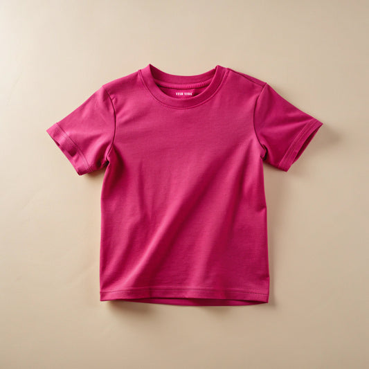 Pink Kids Plain T-Shirt