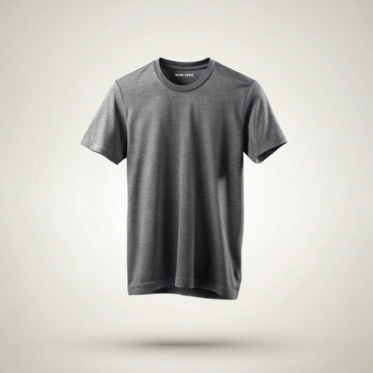Charcoal Melange Plain T-Shirt