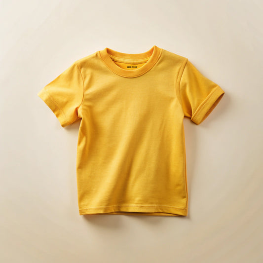 Golden Yellow Kids Plain T-Shirt