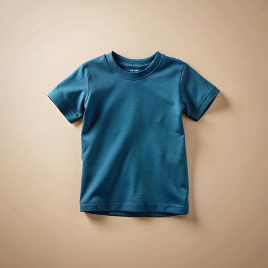 Petrol Blue Kids Plain T-Shirt