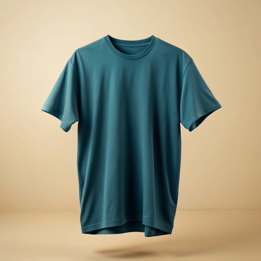 Petrol Blue Plain Oversized T-Shirt
